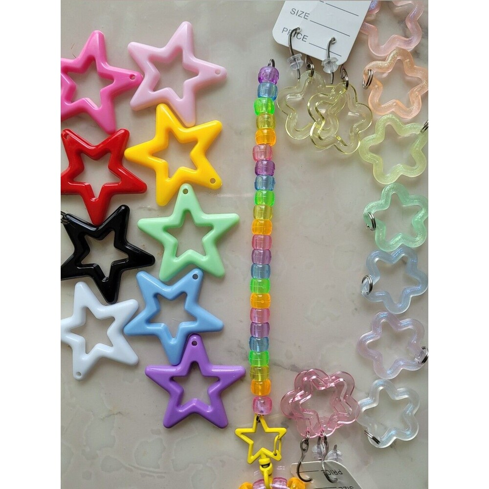 6pc Rainbow convertible Necklace & removable binky cord/bracelet 2 pair earrings - Picture 3 of 7